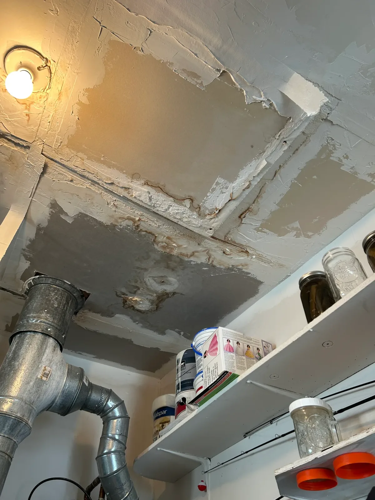 Laundry Room Ceiling & Drywall Restoration, before
