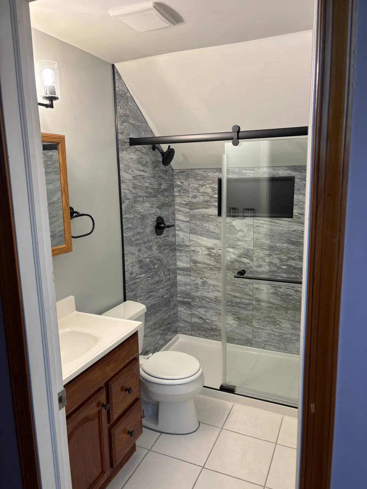 Modern Upstairs Bathroom Transformation, after