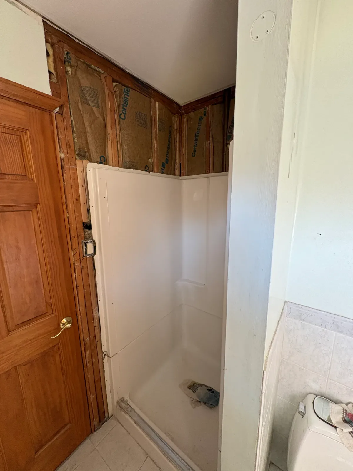 Bathroom Refresh with Custom Walk-In Tile Shower, before